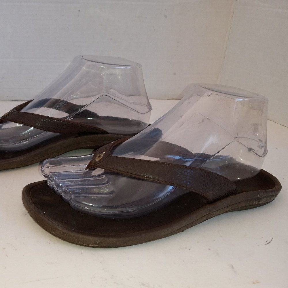 OluKai Ho‘ōpio Beach Sandals Women's Sz 7US/37EU Brown